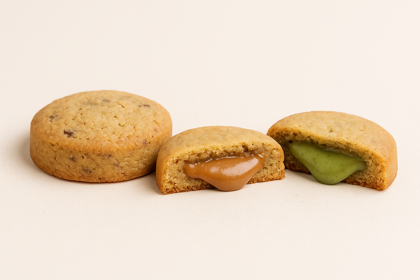 Cookie fourré – Praliné & Pistache